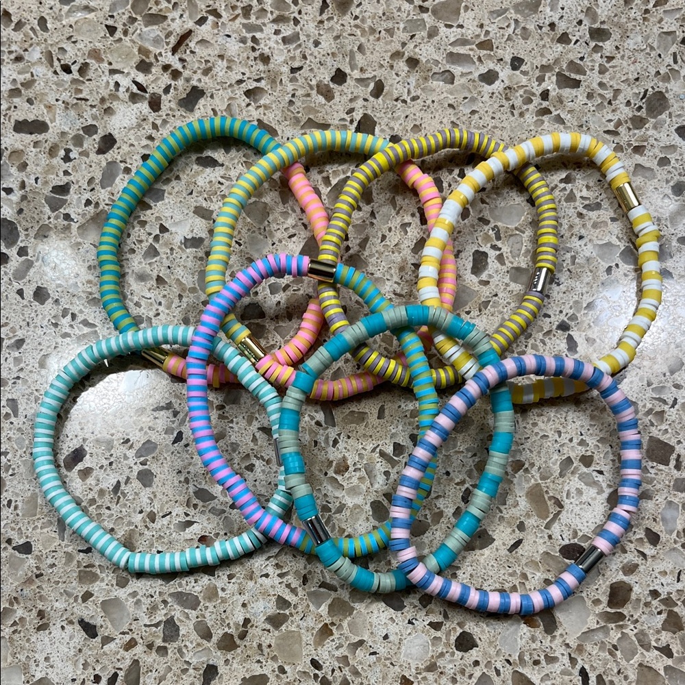Pura Vida Multicolor Beaded Stretch Bracelet Set “Vacation Vibes”